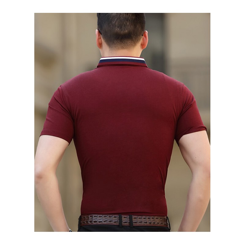 夏季翻领短袖男T恤薄款中年商务男装半袖休闲纯色男士POLO衫