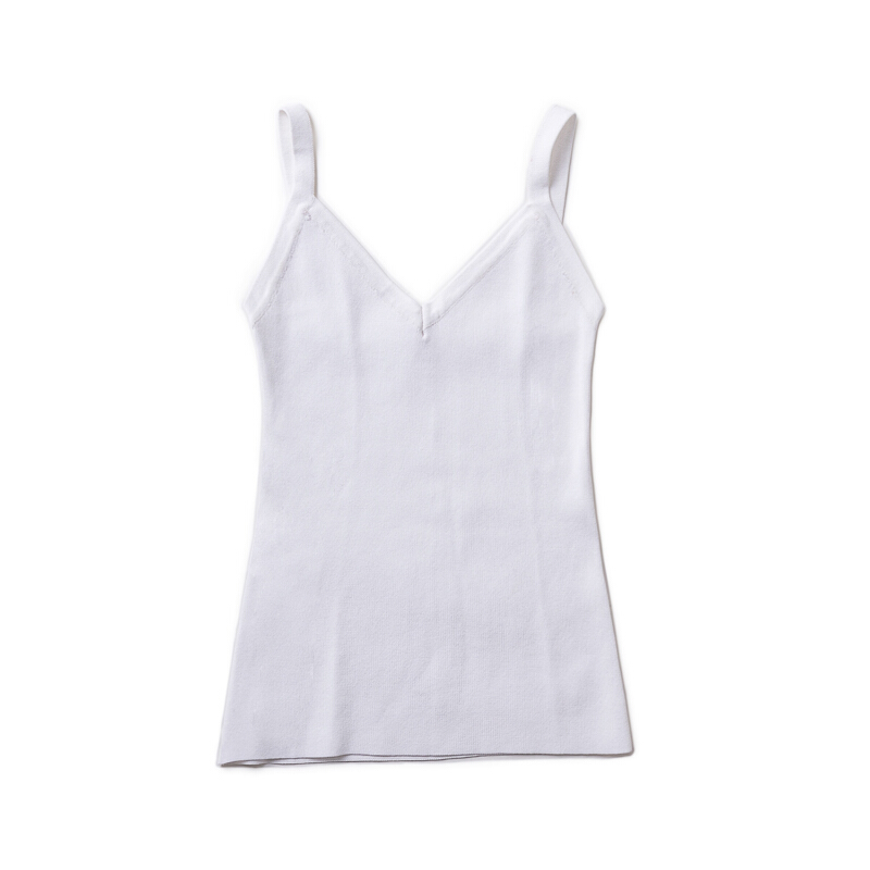 带背心女夏季新款韩版V领纯色短款冰丝针织打底衫黑色均码