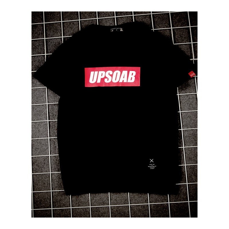 港少男装夏季新款半截袖白色体恤男士印花圆领短袖T恤韩版潮上衣