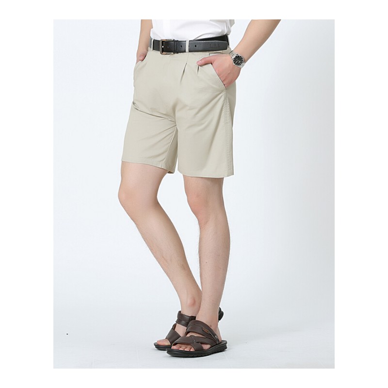 中老年休闲裤男夏季薄款西装短裤老年人宽松五分裤男式爸爸装