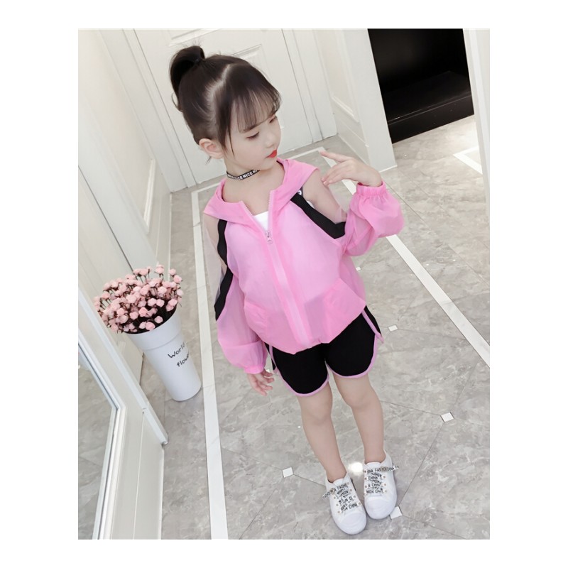 女童防晒衣套装2018韩版夏季透气儿童防嗮服外套两件套