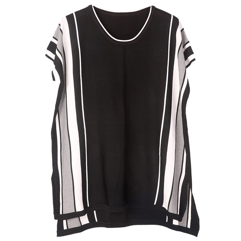 大码女装夏装女胖mm2018200斤上衣中长款显瘦遮肚T恤薄黑色