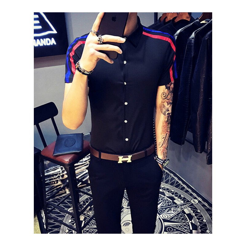 服务员服装春夏装男短袖衬衫衣酒吧ktv工作制服酒店DJ夜场服务生