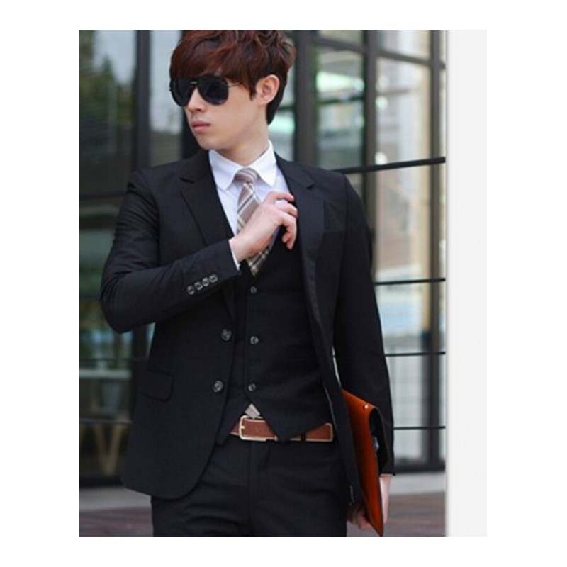 男士西服套装男青年韩版修身商务正装大学生毕业结婚工作西装礼服