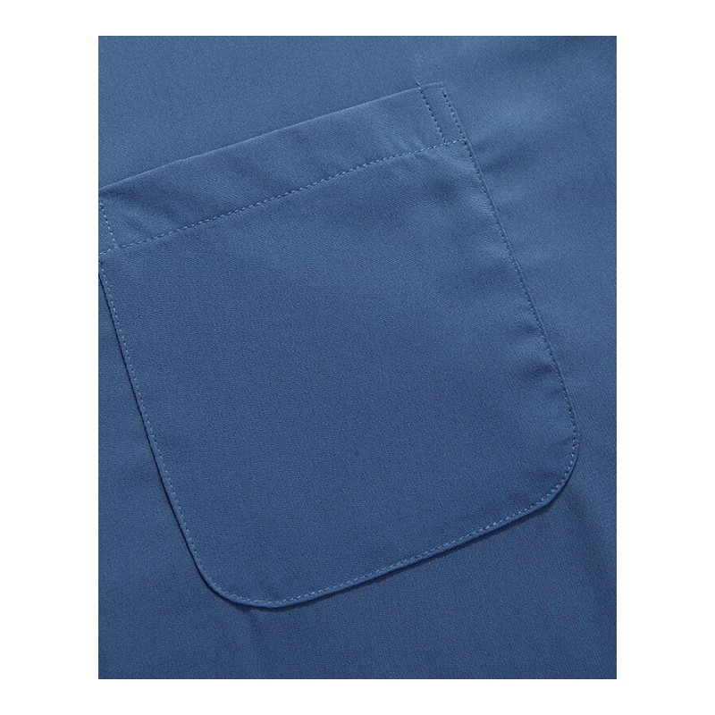 夏季薄款中老年人男士短袖衬衫加肥加大码宽松爸爸装中年免烫衬衣浅牛仔蓝