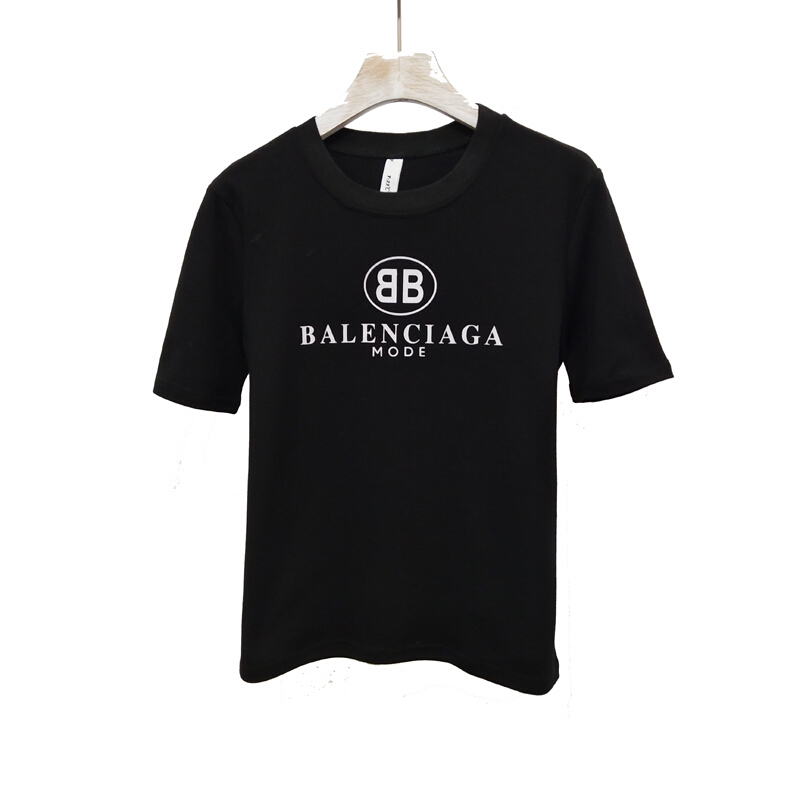 韩版2018春夏新款BB字母印花圆领T恤短款内搭上衣女白色均码