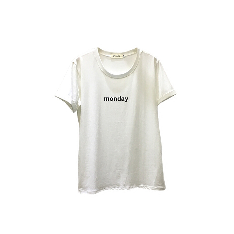 2018新款韩版宽松短袖T恤女装夏季时尚字母印花打底上衣