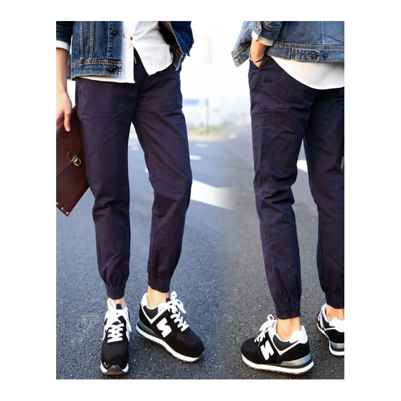 九分束脚休闲春季小脚修身潮流显瘦哈龙收腿速悠闲韩版9分男裤子8