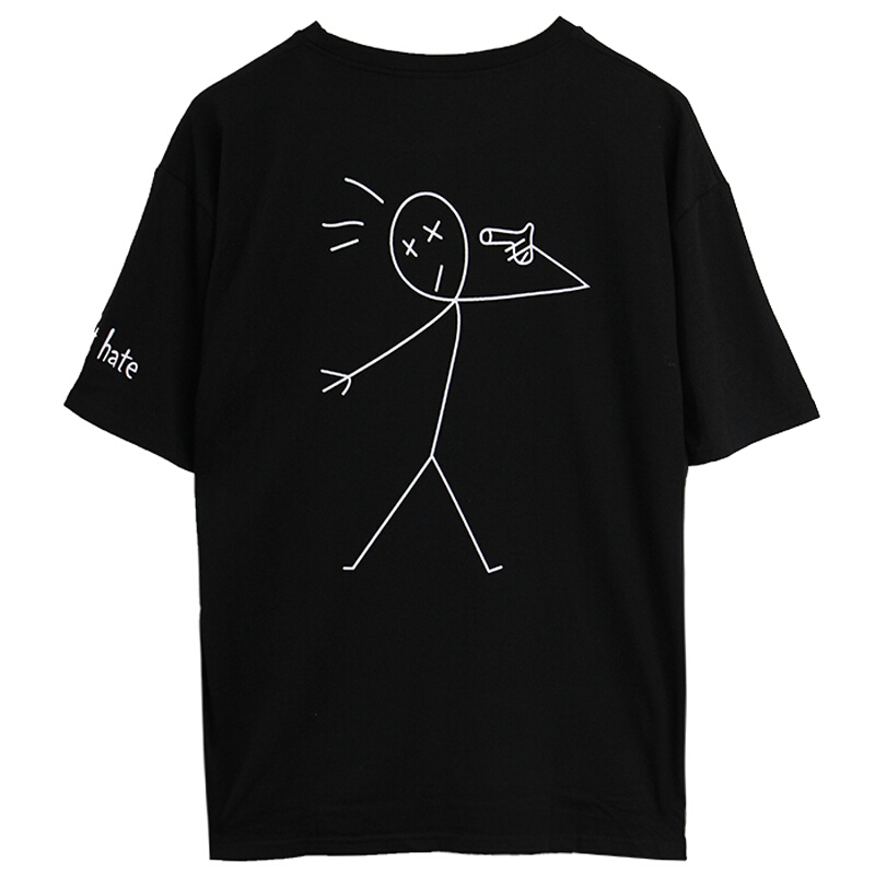 2018夏装韩范宽松套头圆领短袖T恤女学生bf中长款上衣情侣闺蜜装