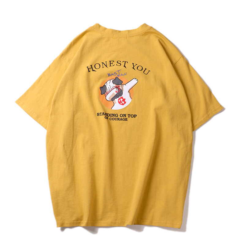 夏季潮流情侣装2018新款港风短袖男韩版原宿bf风宽松情侣T恤男士