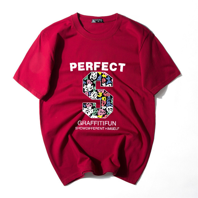 男短袖T恤圆领加肥加大胖子宽松特大号半袖衫夏墨绿色字母