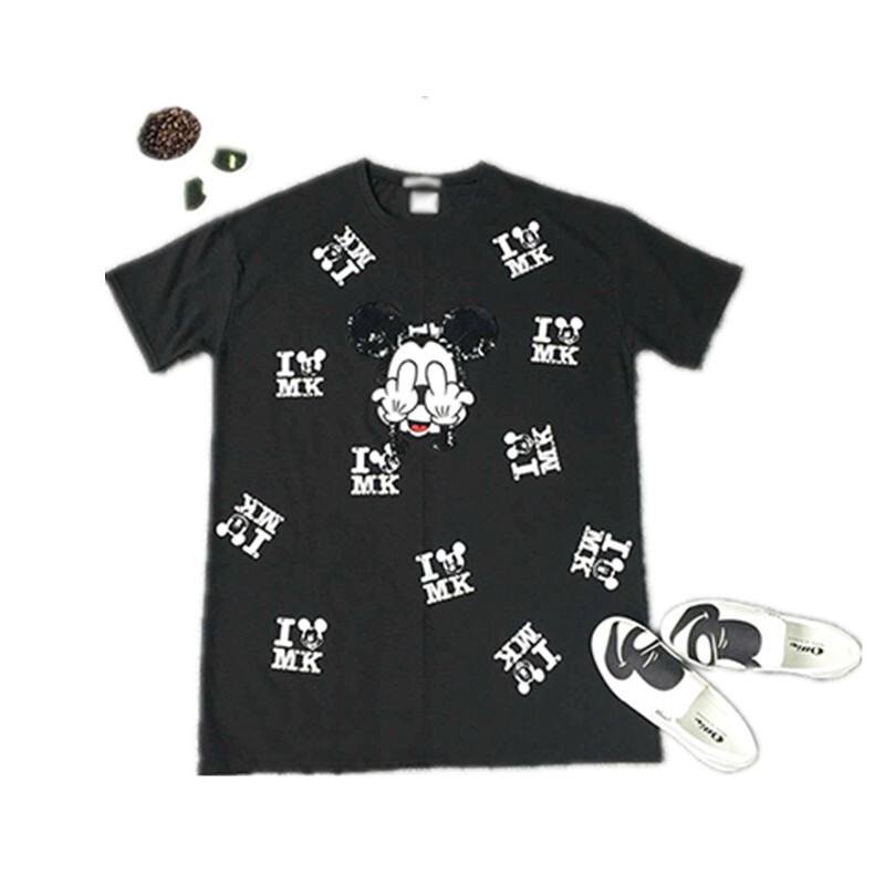 2018夏装胖MM胖妹妹卡通中长款加肥加大码孕妇T恤连衣裙200斤半袖