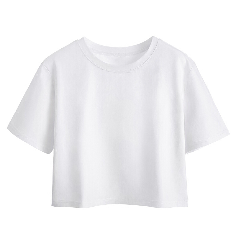 2018夏季韩版新款宽松短款T恤女短袖露脐装高腰百搭半袖上衣服潮