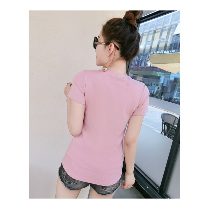 2018夏季新款韩范修身半袖T恤女短袖体恤学生上衣潮