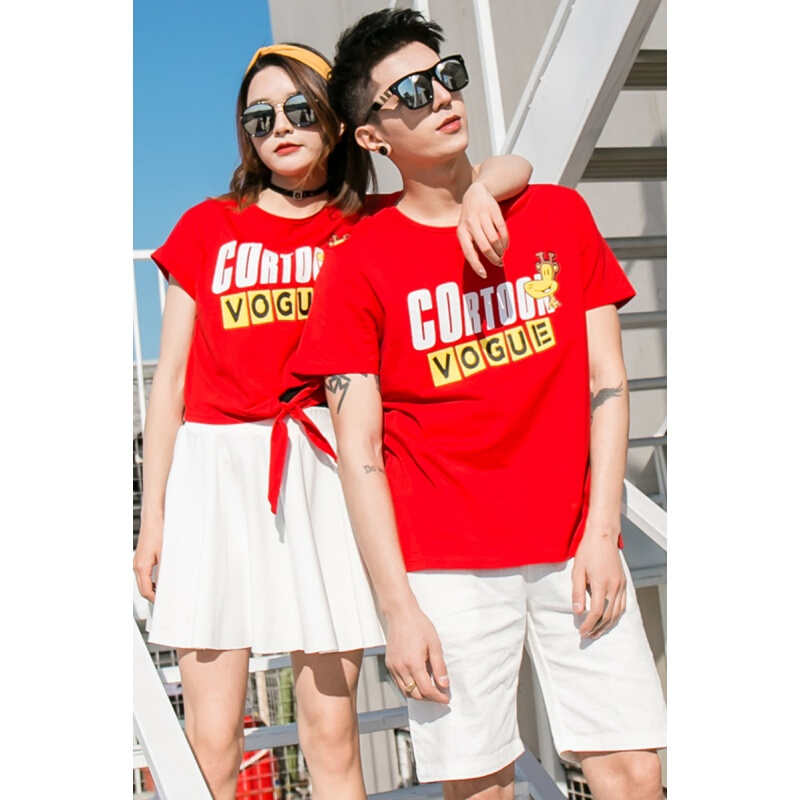 ins超火的情侣装夏装2018新款韩版时髦连衣裙气质套装qlz夏季短袖