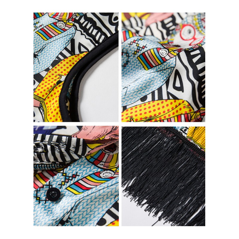 情侣装夏季2018新款民族风学生女流苏上衣韩版宽松短袖夏装T恤潮