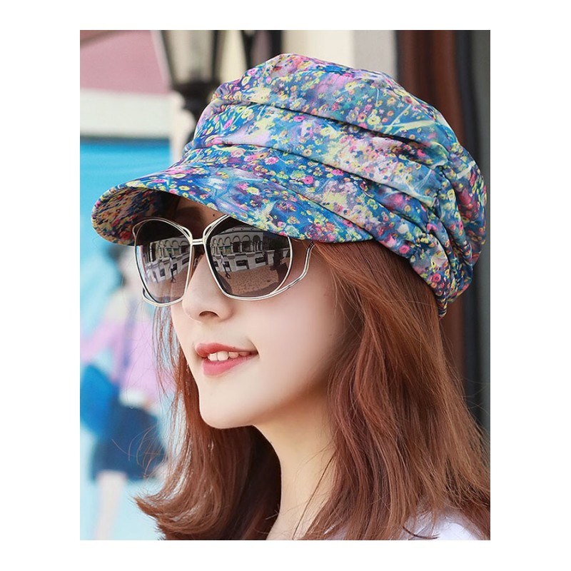 帽子女春季新款鸭舌帽韩版贝雷帽八角帽时装帽度假帽旅游帽黄咖(54-58cm)可节