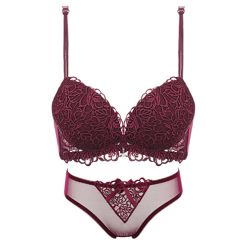 2017夏季新款少女小胸加厚性感蕾丝内衣文胸聚拢舒适侧收整型胸罩