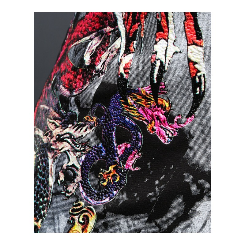 男士短袖T恤2017夏季骷髅头骨个性艺术色彩民族风印花潮牌型男款时尚
