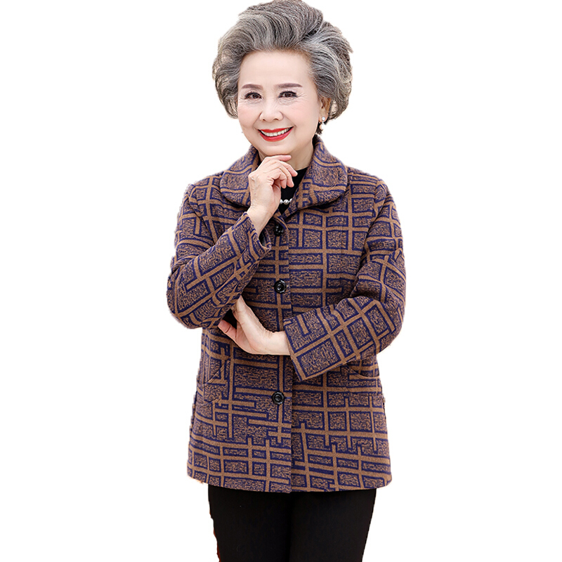 奶奶春秋外套中老年人女装上衣60-70岁妈妈装秋冬款夹克老人衣服8