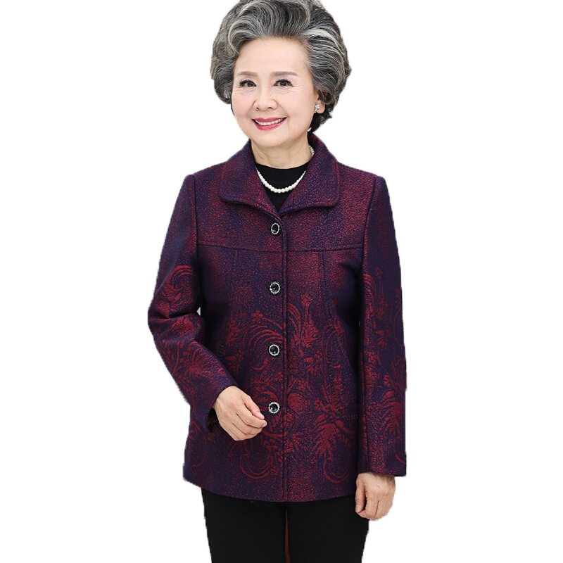 中老年女装妈妈装秋装60-70岁奶奶春秋长袖上衣80老太太翻领外套