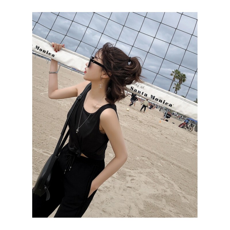 2018夏装新款带上衣外穿韩版百搭休闲修身打底背心女夏豆沙绿均码