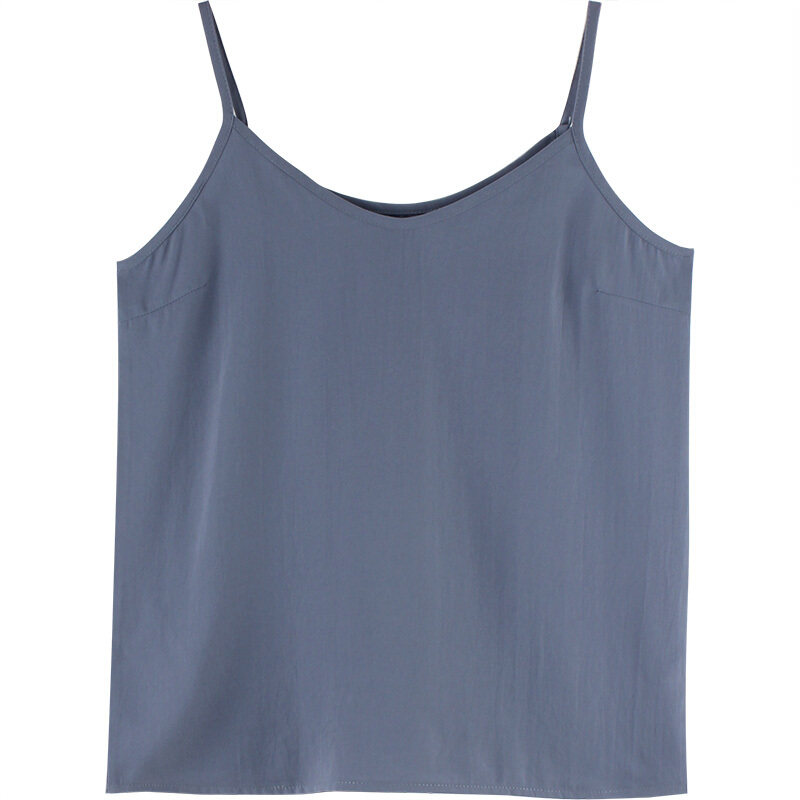 付臭美2018夏装新款韩版纯色带女上衣漏肩休闲百搭漏锁骨内搭 蓝色 均码