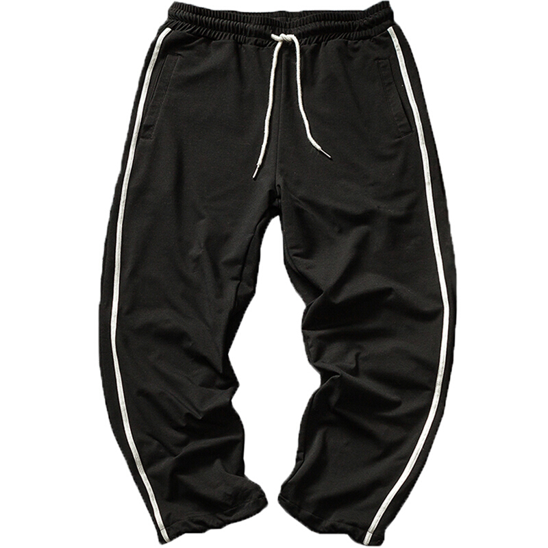 夏季薄款九分裤男士加肥加大码韩版宽松小脚休闲裤潮流百搭男裤子