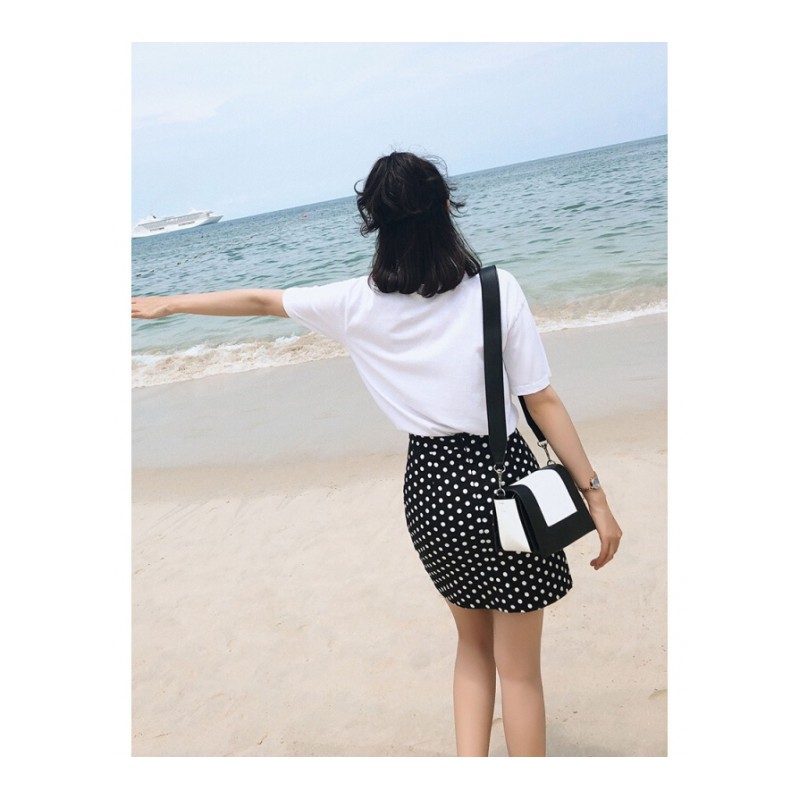 夏装女装2018新款女士上衣 韩版基础圆领百搭字母白色短袖T恤女夏 白色 均码