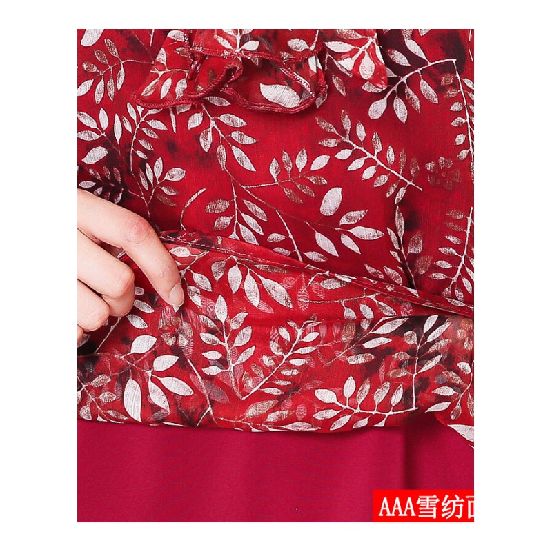 2018夏季女碎花喇叭袖V领雪纺衫印花蝴蝶结宽松韩版短袖上衣百搭