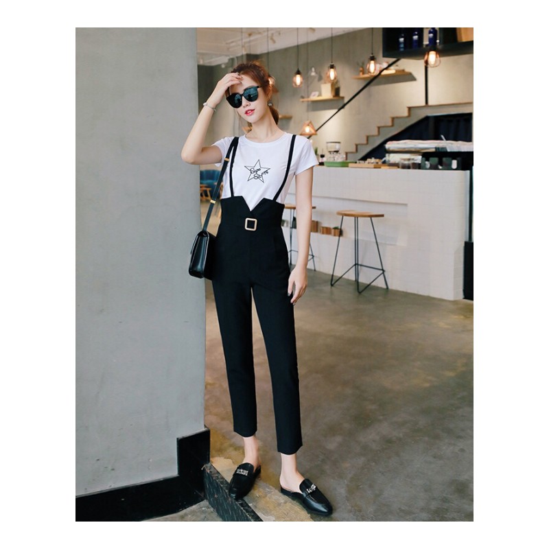 短袖女2018新款夏装星星圆领上衣韩范休闲百搭打底衫女装白色T恤 白色 均码