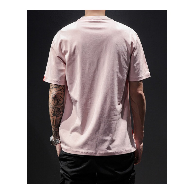 夏季日系休闲短袖T恤男士加肥加大码韩版宽松体恤潮流青年半袖男