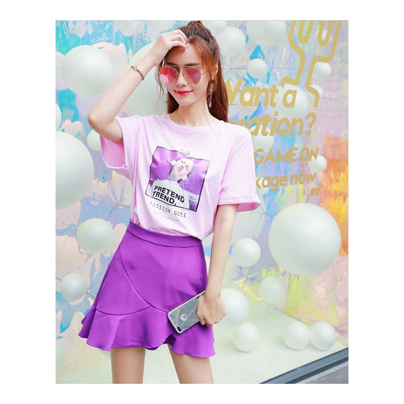 小心机上衣女短袖女2018新款小清新韩版宽松学生百搭白色T恤女潮