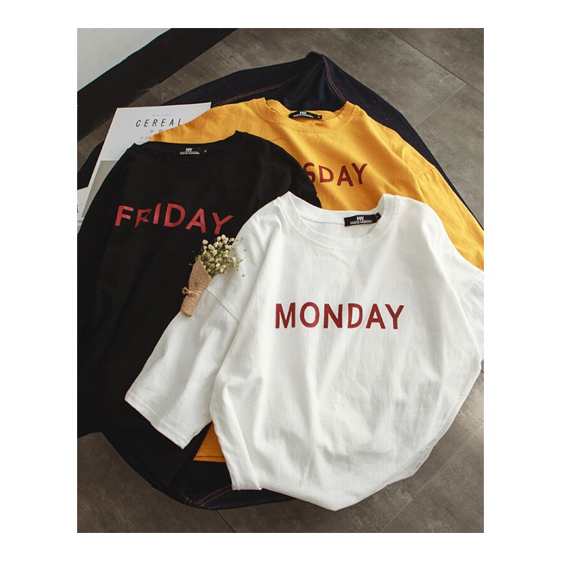 2018夏季新款时髦字母印花短袖T恤男韩版宽松情侣潮流半袖t打底衫