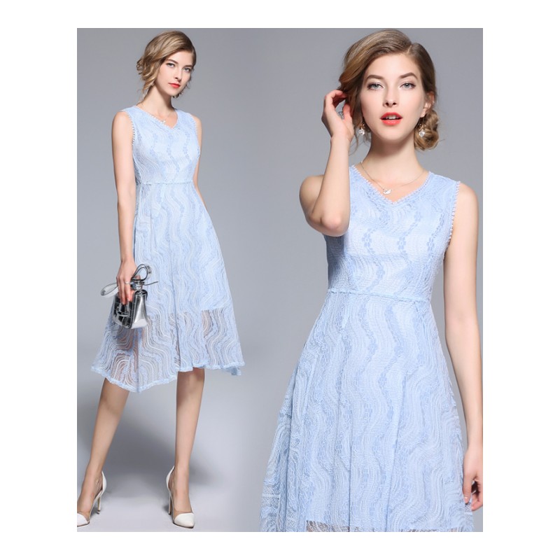 蕾丝连衣裙夏季2018流行女装新款温柔仙女收腰显瘦小个子夏天裙子