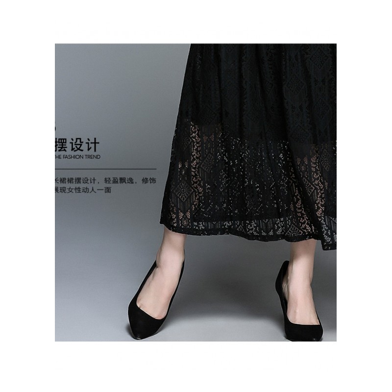 蕾丝长裙2017秋装新款美伦女装优雅气质重工刺绣修身显瘦连衣裙美