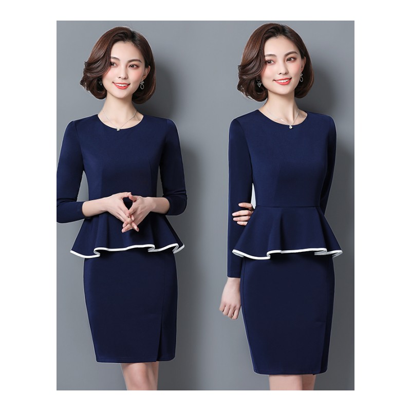 职业连衣裙2018新款时尚包臀修身显瘦美容院工作服通勤工装正装