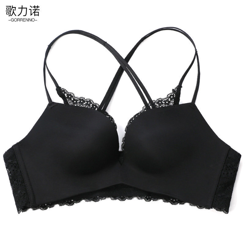 歌力诺内衣女士无钢圈前扣美背小胸聚拢胸罩光面无痕薄款性感文胸