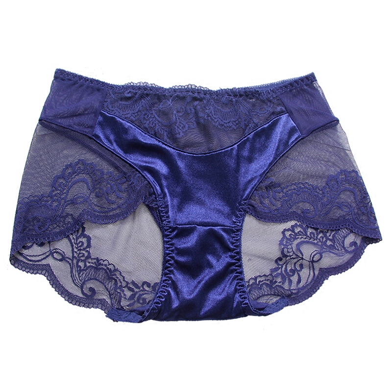 赤媚3条装中腰提臀收腹无痕女士三角裤透明蕾丝性感内裤女诱惑