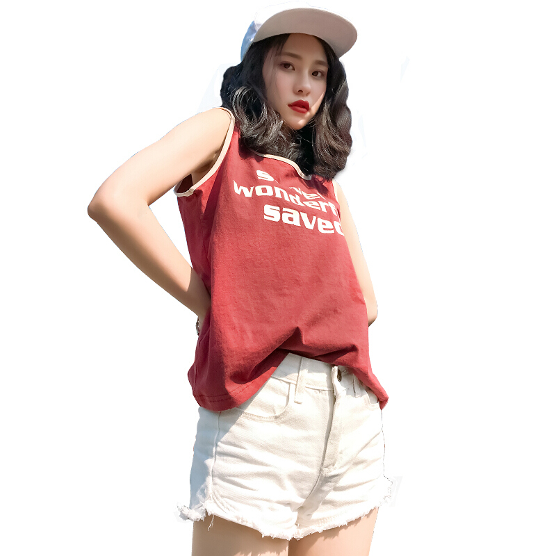 带背心女外穿短款夏季韩版宽松学生bf原宿风字母无袖小背心上衣