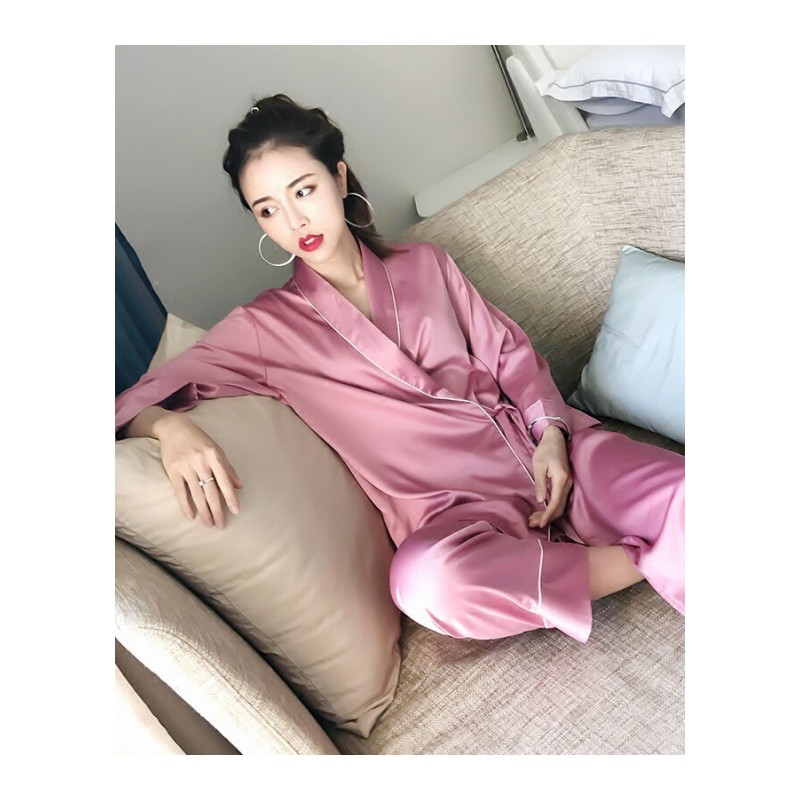 洋气大小姐泰国睡衣套装2018新款睡衣女夏长袖两件套女士家居服