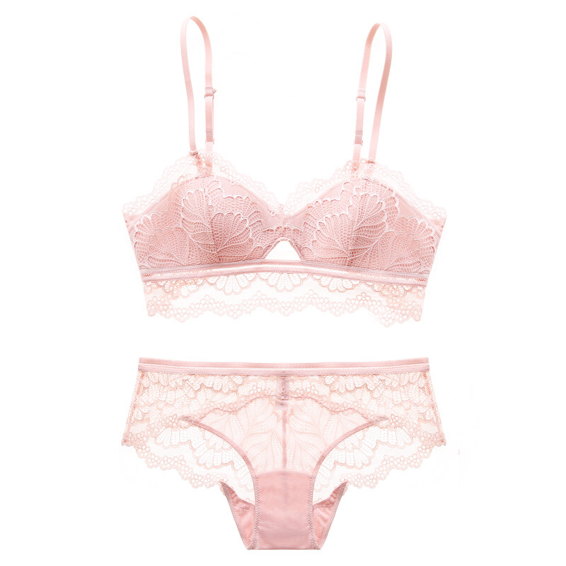 小胸无钢圈文胸内衣蕾丝边棉质舒适薄款微聚拢透气胸罩细带