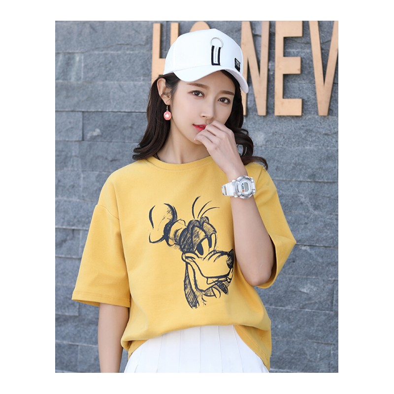 短袖T恤女装2018夏装新款韩版白色学生宽松体桖打底衫ins半袖上衣