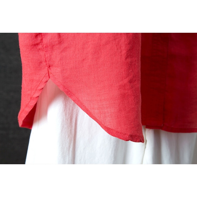 棉麻衬衫女中长款亚麻棉春秋宽松休闲春季上衣韩版百搭外套2018白色单一码