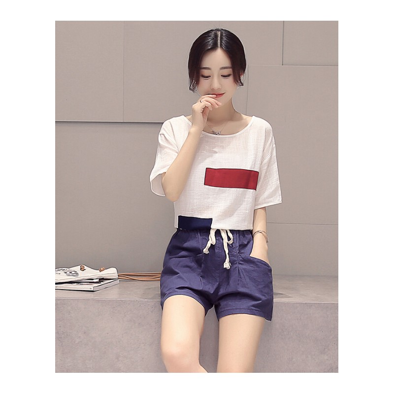 胖公主大码女装微胖妹妹套装减龄藏肉2018新款亚麻短裤两件套夏装