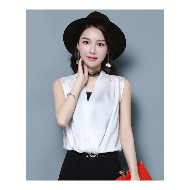 雪纺衫女韩版柔美百搭短款小衫2018夏装新款女装短袖打底衫上衣潮