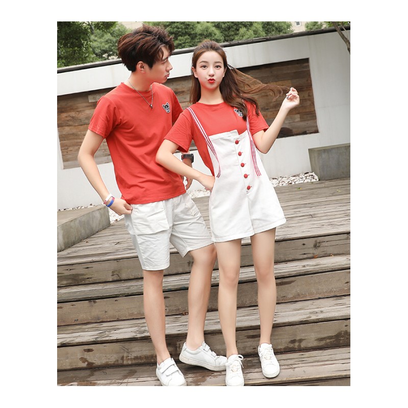不一样的情侣装夏装2018新款韩版男女短袖气质夏季学生班服套装潮