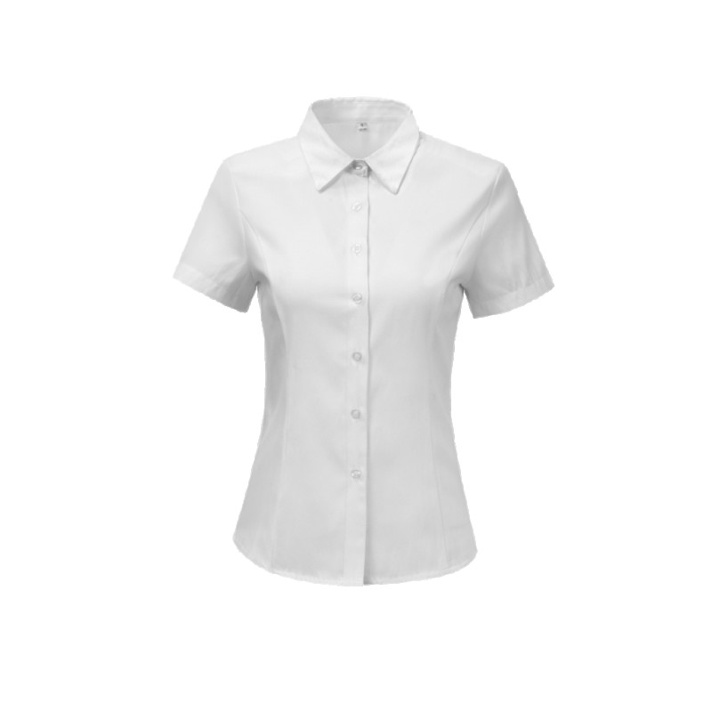 职业衬衫女夏季2018新款短袖上衣ol面试正装工作服套装裙白色衬衣