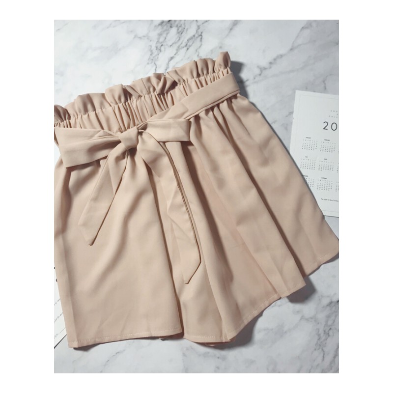 花苞短裤女夏2018新款怪味少女显瘦高腰ins超火的裤子雪纺阔腿裤