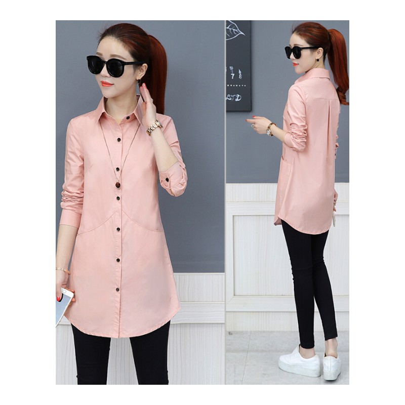 女装秋装2018新款春秋季长袖棉ins港风chic白衬衫衬衣上衣服潮